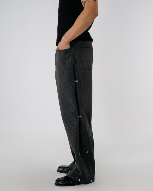 Pinstripe Modular Pants - gray