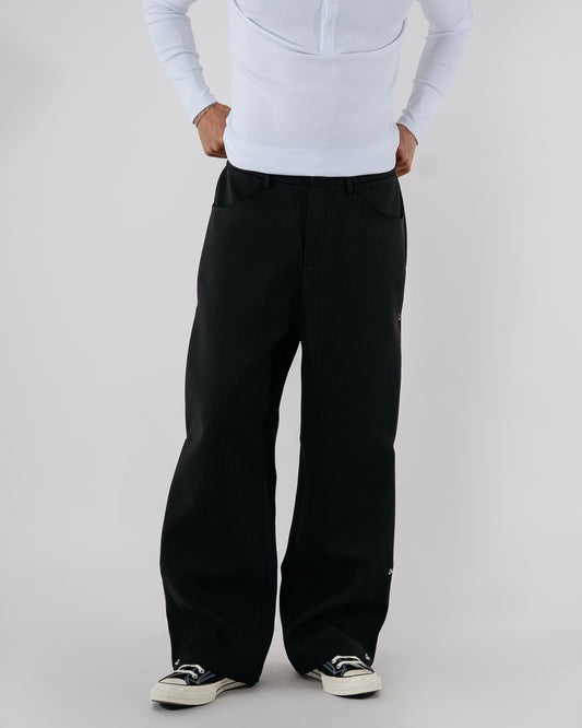 Pinstripe Modular Pants - black