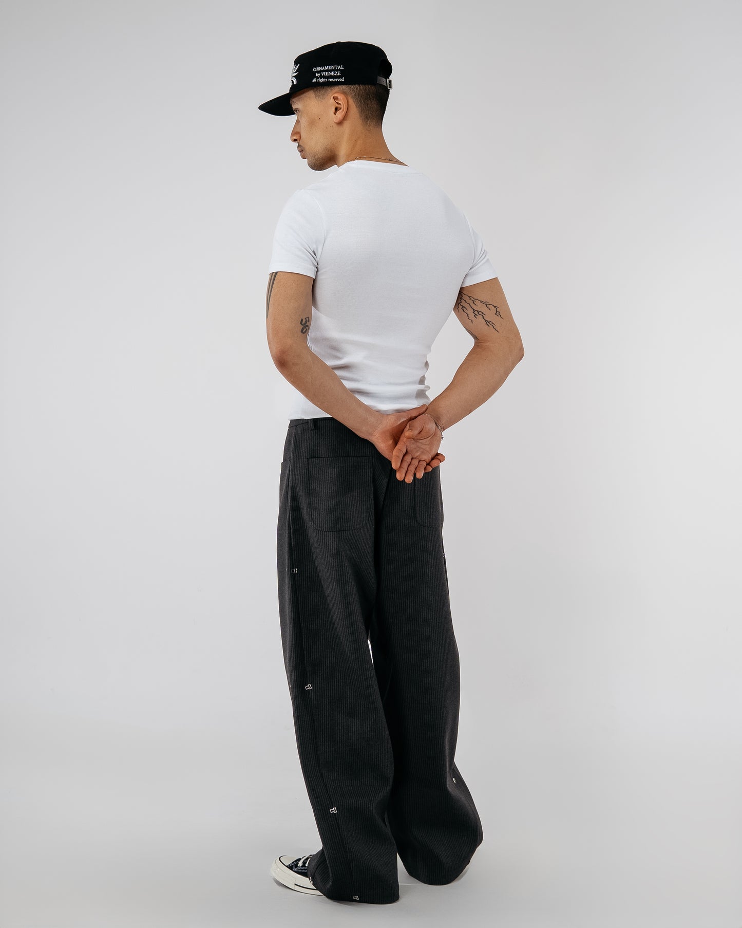 Pinstripe Modular Pants - gray