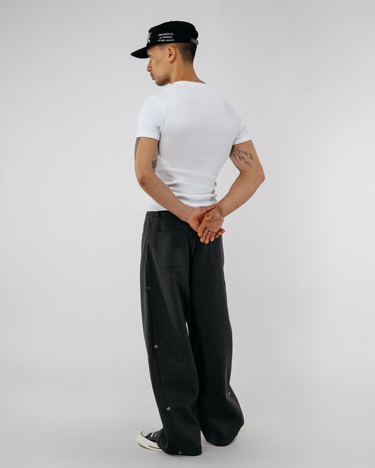 Pinstripe Modular Pants - gray