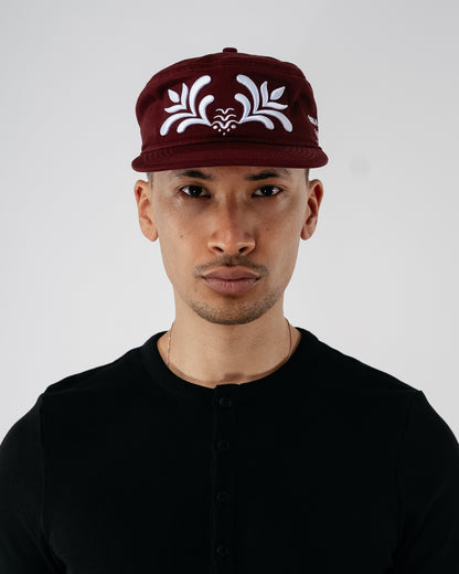 'Ornamental' Pillbox Cap - bordeaux