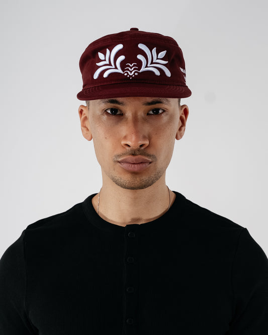 'Ornamental' Pillbox Cap - bordeaux