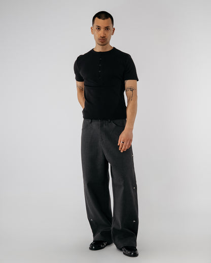 Pinstripe Modular Pants - gray