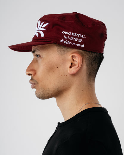 'Ornamental' Pillbox Cap - bordeaux