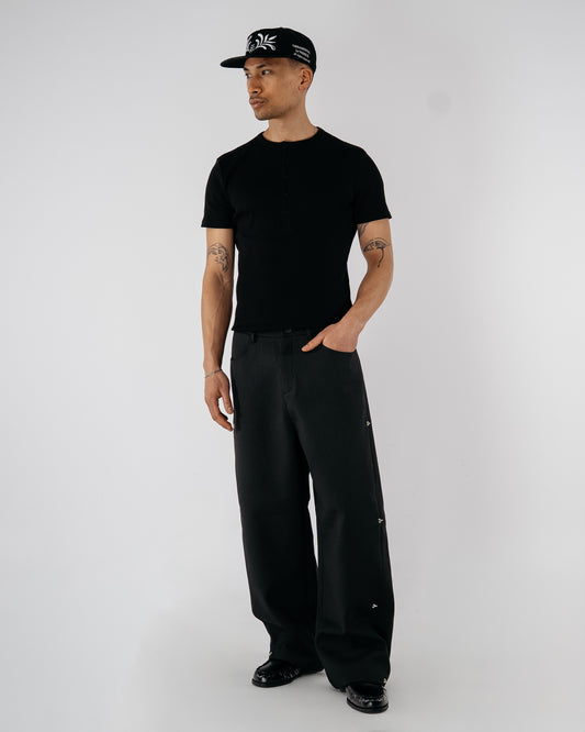 Pinstripe Modular Pants - black