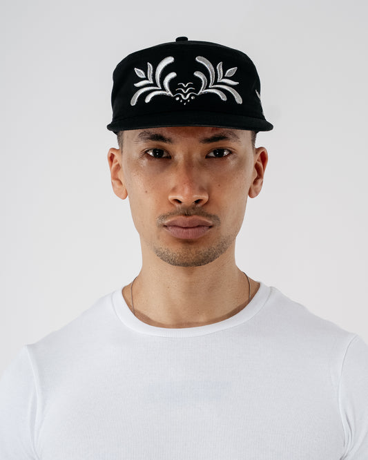 'Ornamental' Pillbox Cap - black
