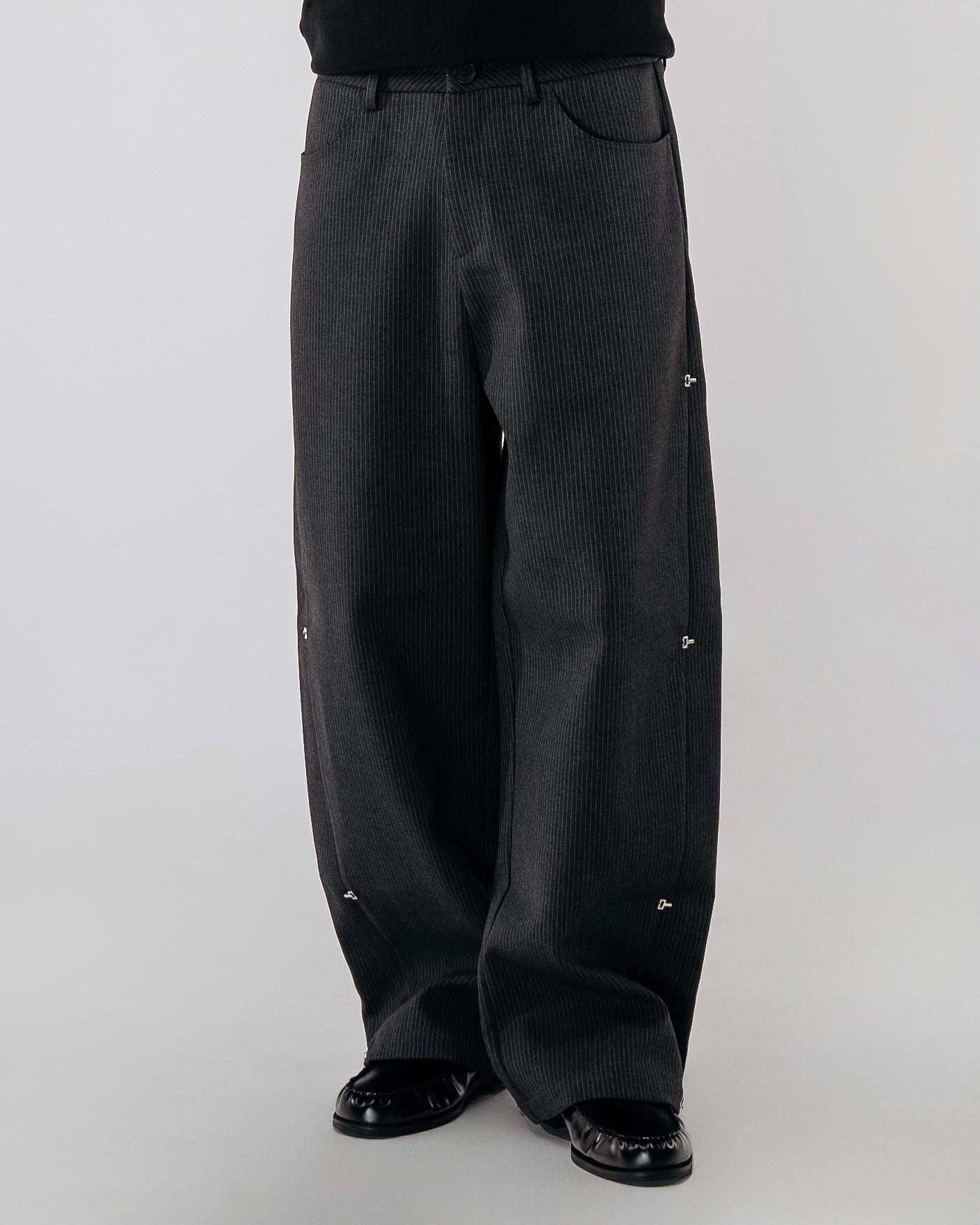 Pinstripe Modular Pants - gray