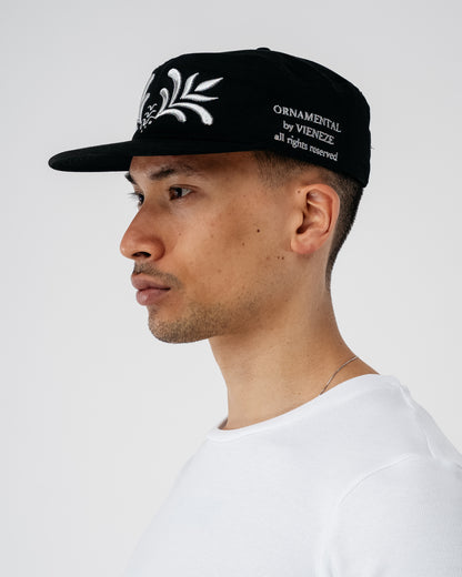 'Ornamental' Pillbox Cap - black