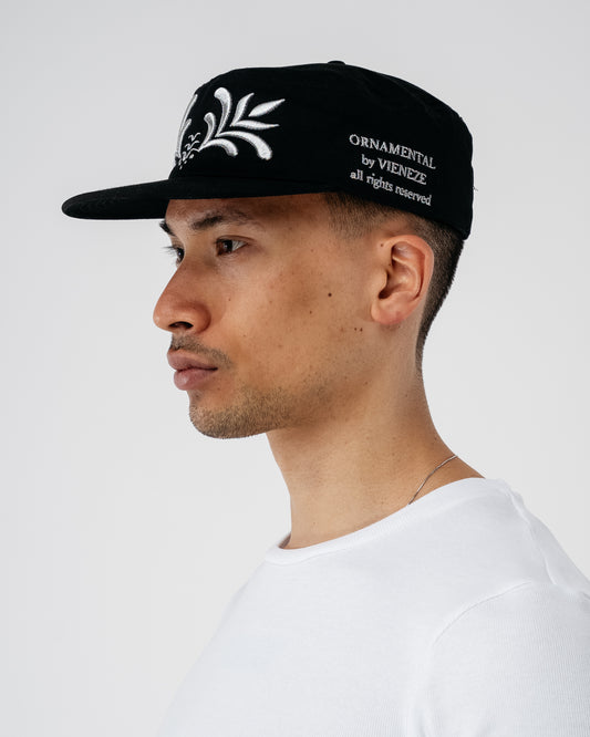 'Ornamental' Pillbox Cap - black