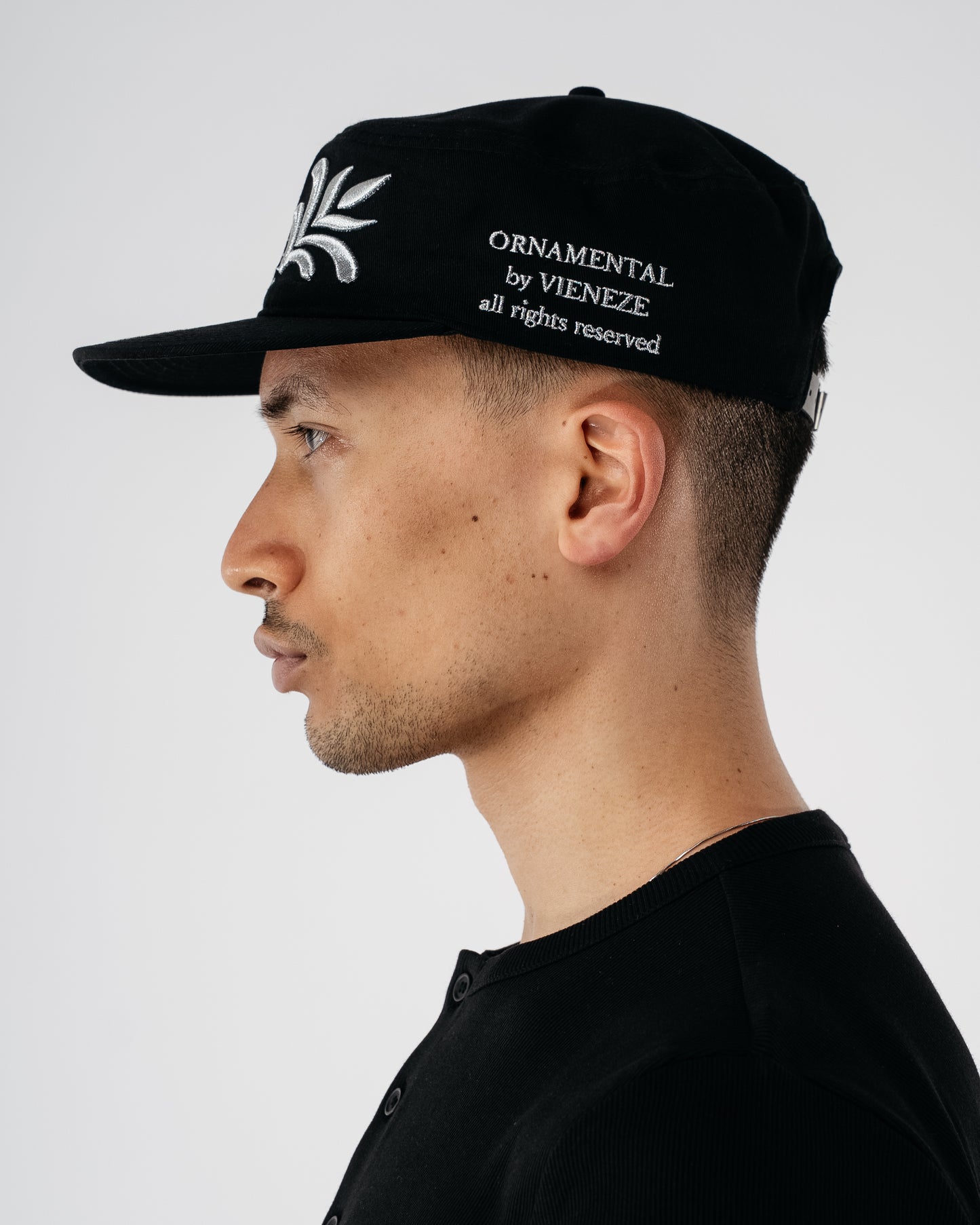 'Ornamental' Pillbox Cap - black