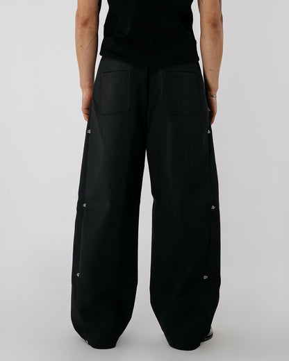 Pinstripe Modular Pants - black