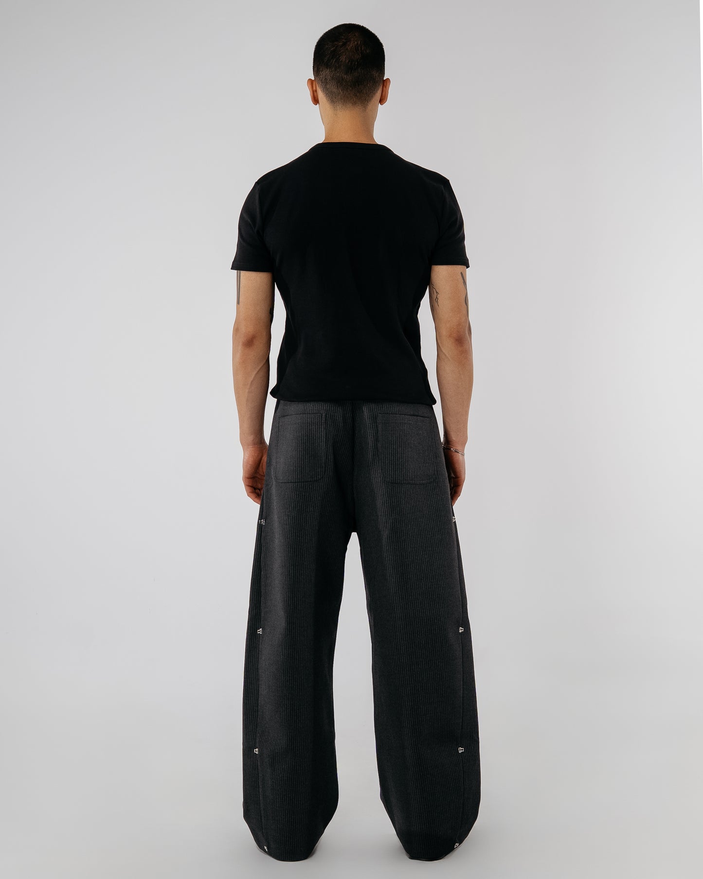 Pinstripe Modular Pants - gray