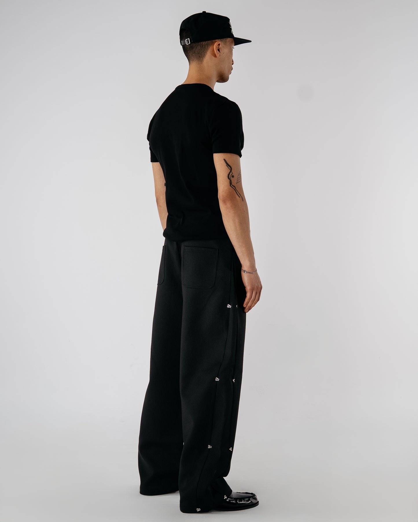 Pinstripe Modular Pants - black