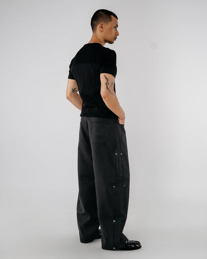 Pinstripe Modular Pants - gray