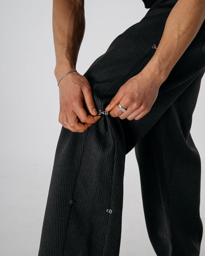 Pinstripe Modular Pants - gray