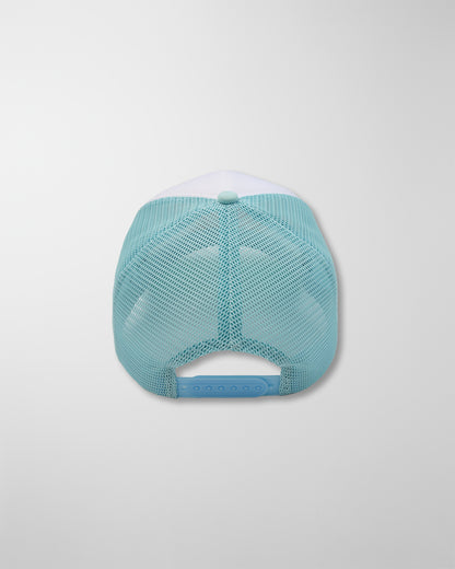 'ONLY LOST ONCE' AQUA TRUCKER CAP