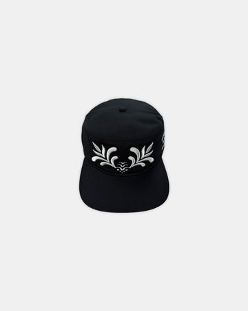 'ORNAMENTAL' PILLBOX CAP BLACK