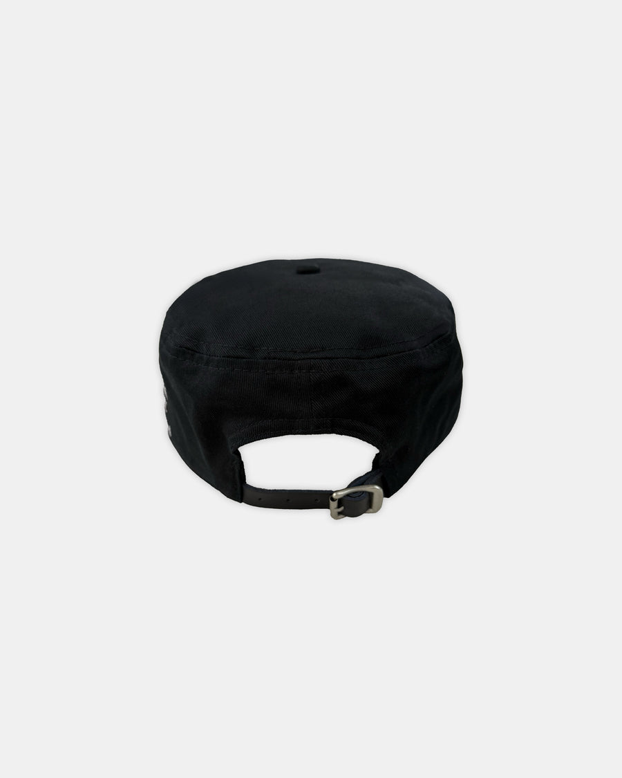 'ORNAMENTAL' PILLBOX CAP BLACK