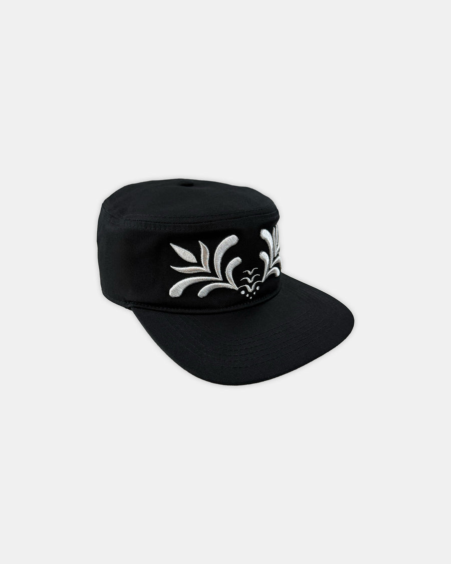 'ORNAMENTAL' PILLBOX CAP BLACK