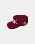 'ORNAMENTAL' PILLBOX CAP BORDEAUX