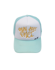 'ONLY LOST ONCE' AQUA TRUCKER CAP