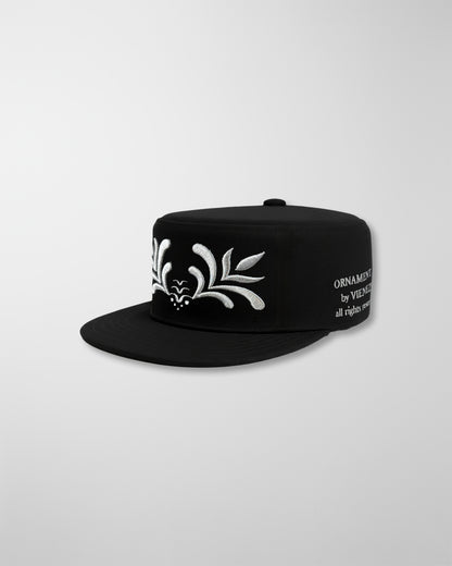'ORNAMENTAL' PILLBOX CAP BLACK