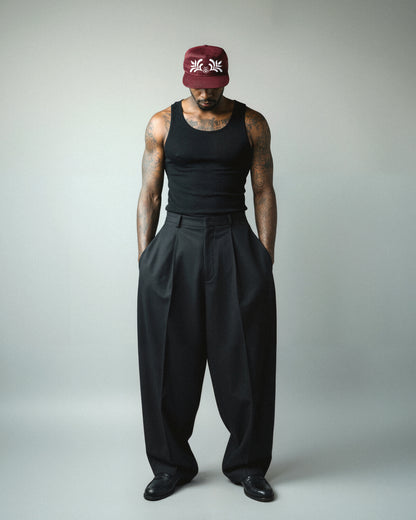 'ORNAMENTAL' PILLBOX CAP BORDEAUX