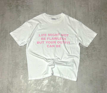 'NOT BE FLAWLESS' T-SHIRT SOFT PINK