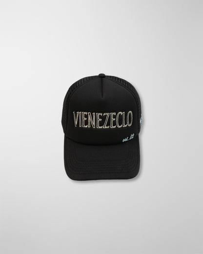 'ONLY LOST ONCE' BLACK TRUCKER CAP