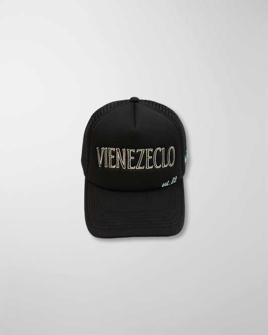 'ONLY LOST ONCE' BLACK TRUCKER CAP