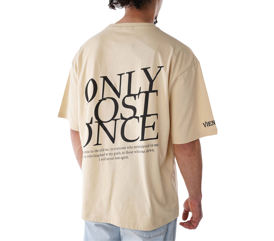 "ONLY LOST ONCE" CREAM T-SHIRT