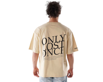 "ONLY LOST ONCE" CREAM T-SHIRT