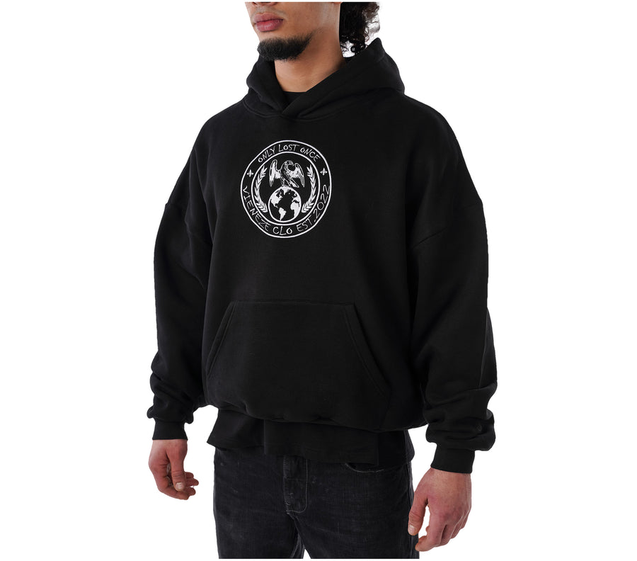 "ONLY LOST ONCE" EMBLEM HOODIE